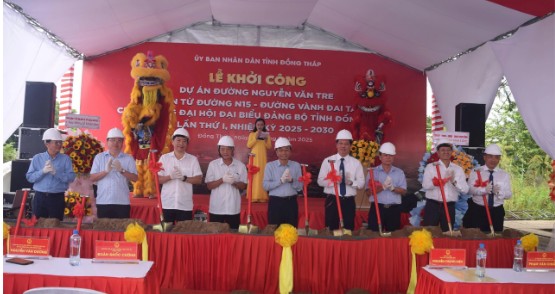 Đồng Tháp: Khởi công dự án đường Nguyễn Văn Tre chào mừng Đại hội Đảng ...